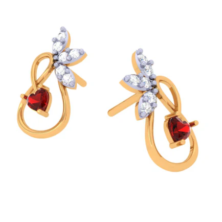 Flower Pattern Stud Earrings - Image 6