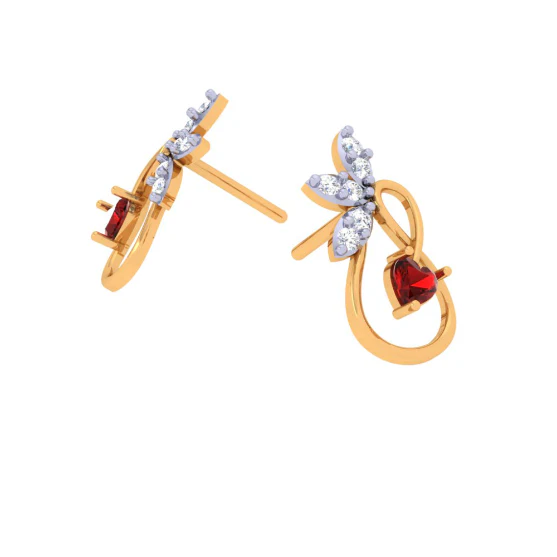 Flower Pattern Stud Earrings - Image 7