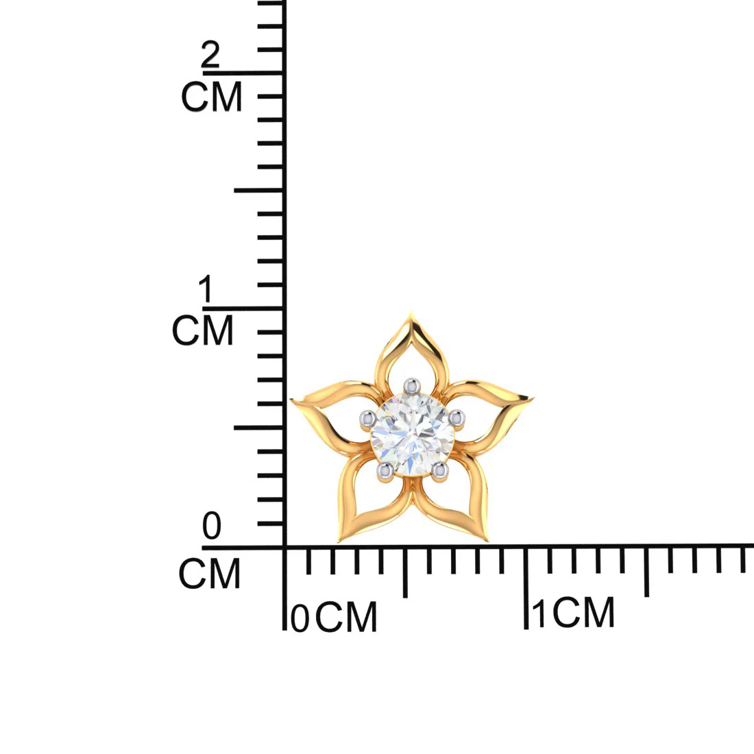 Flower Shaped Diamond Earrings With 18k Gold - Image 4