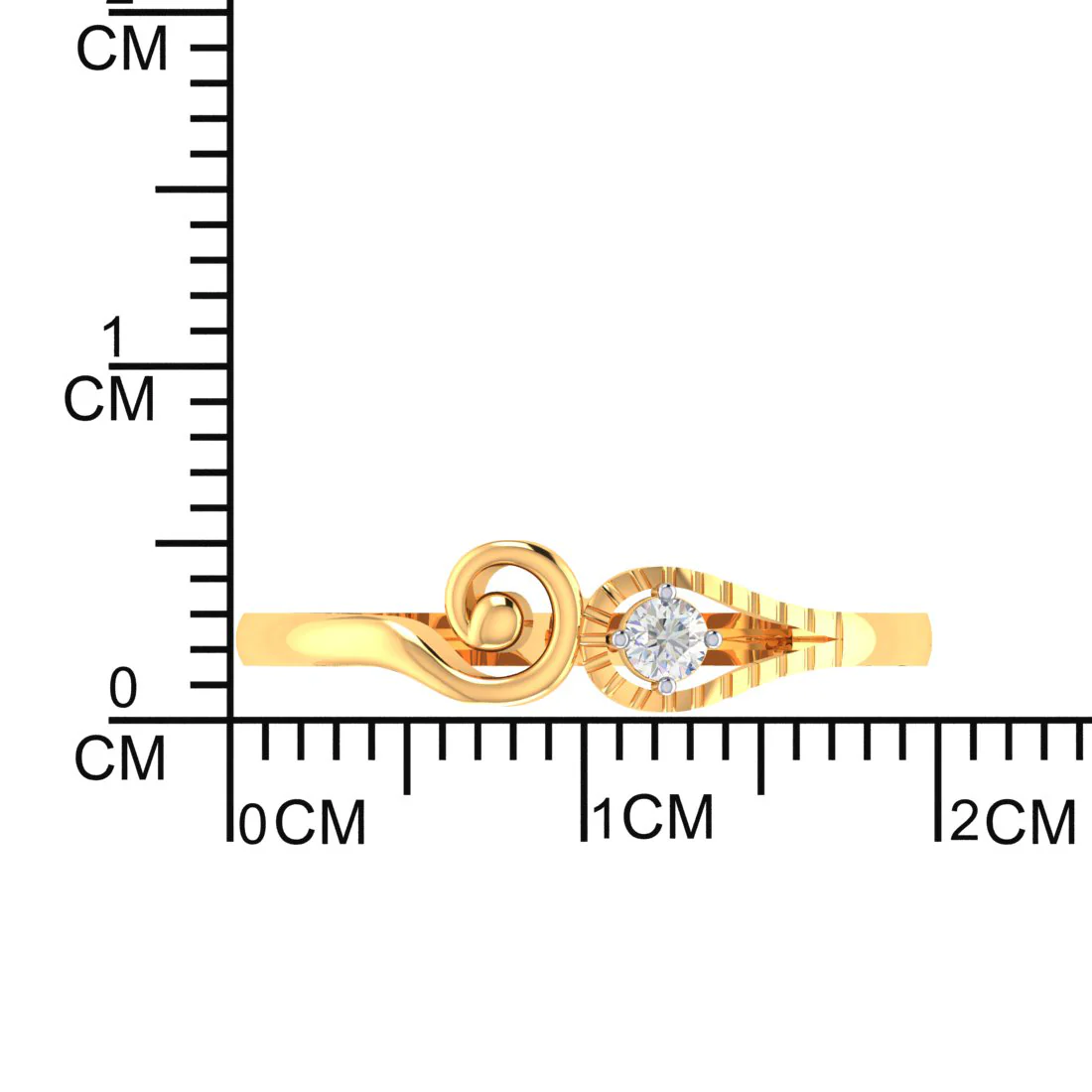 Gazing One-side Kalka Shape Diamond Ring - Image 4