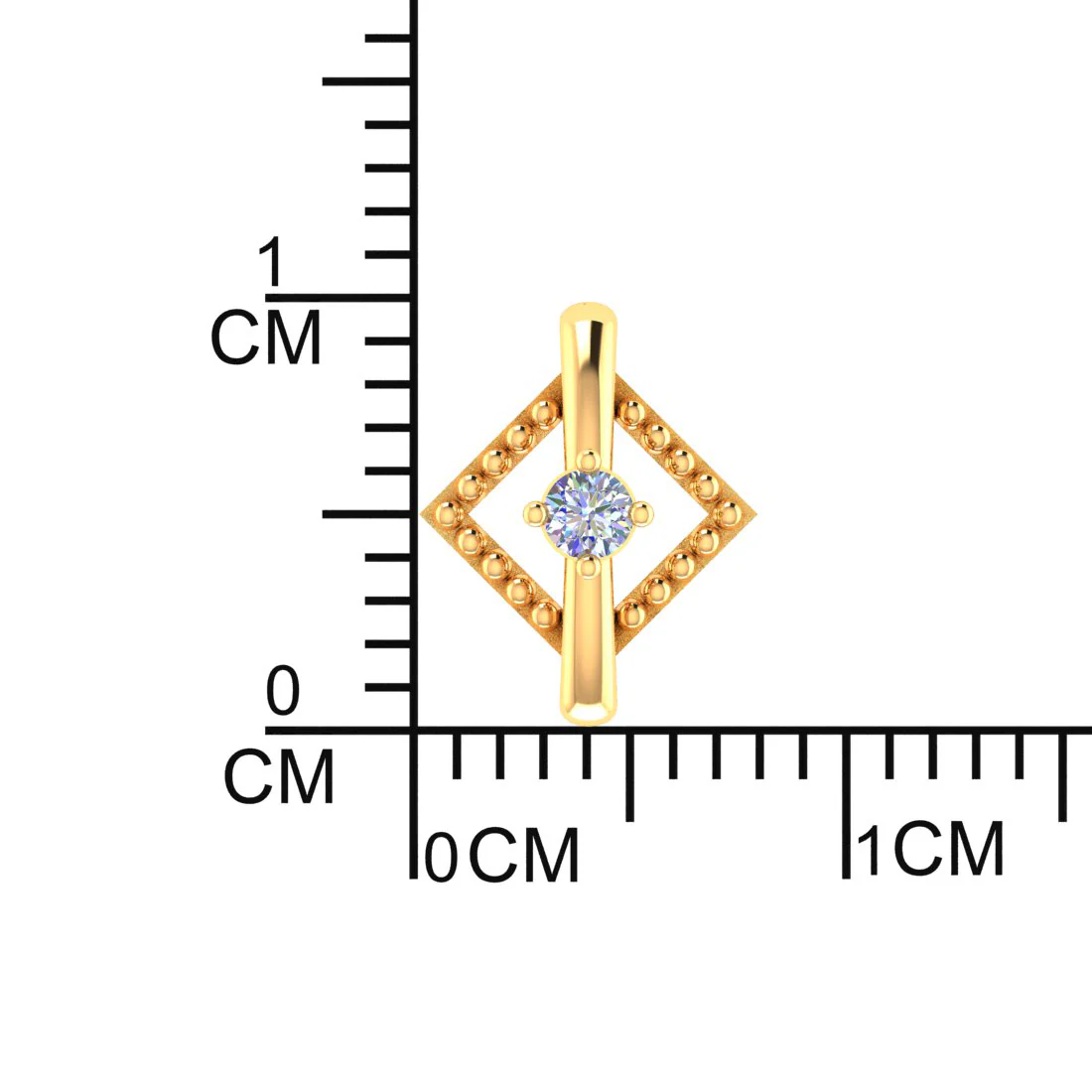 GeoSpark 14KT (585) Yellow Gold & Certified Natural Diamond Stud Earrings - Image 4