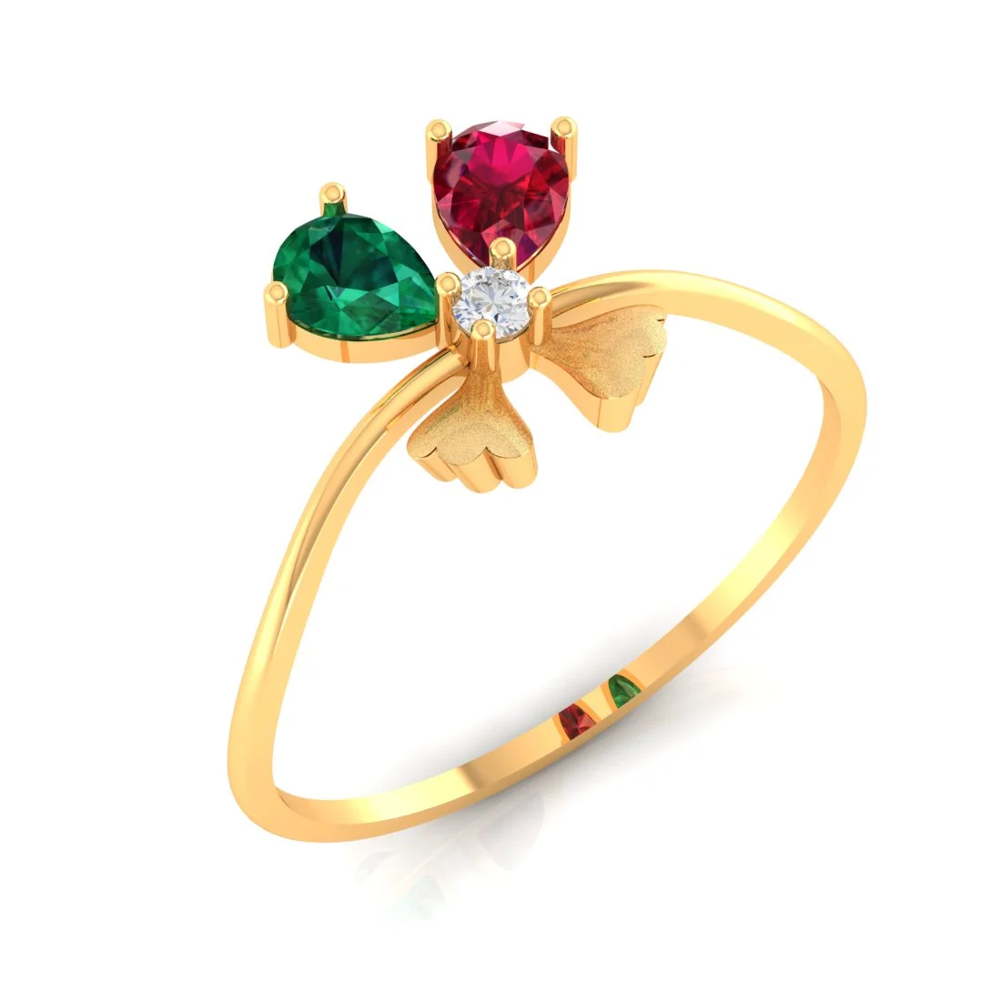 Glorious 14K Yellow Gold Nature-Inspired Elegance Floral Ring - Image 2