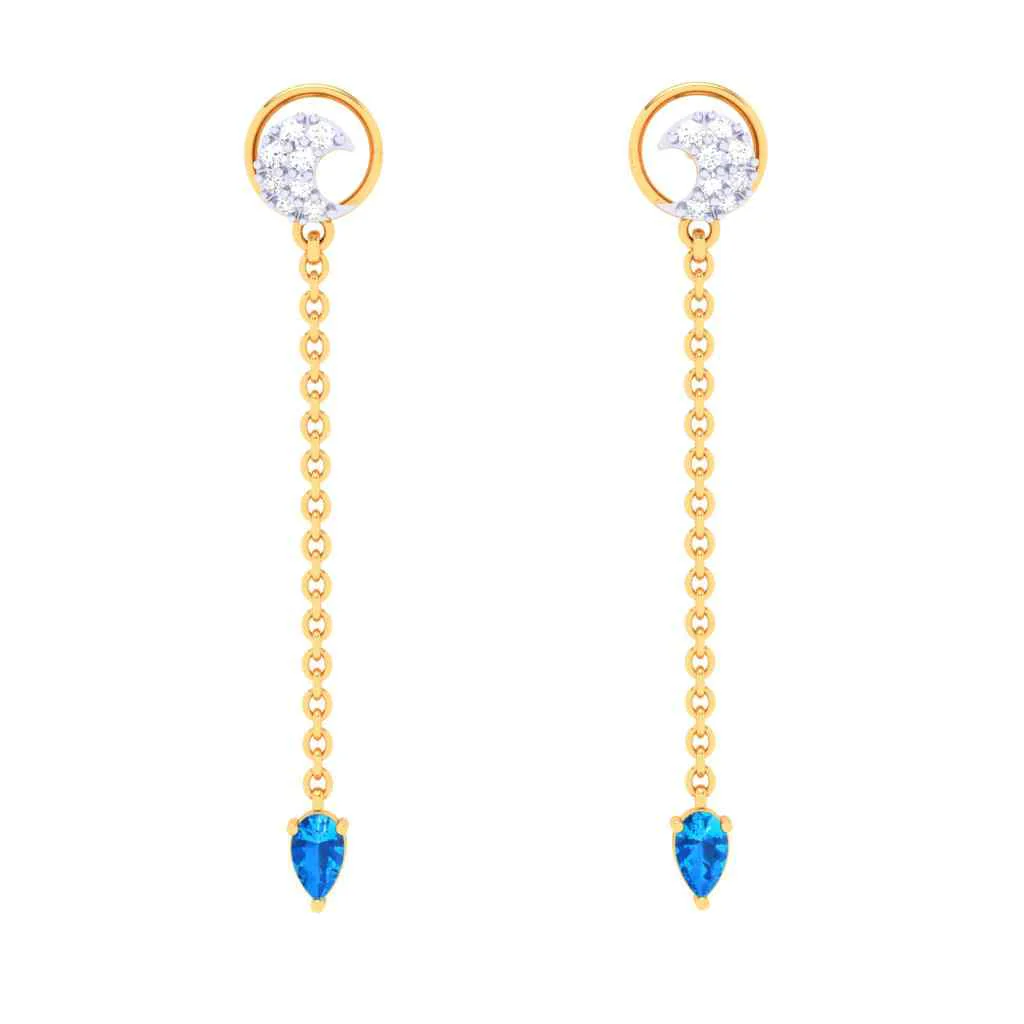 Gold Crescent-shaped Earrings From Goldlites Collection