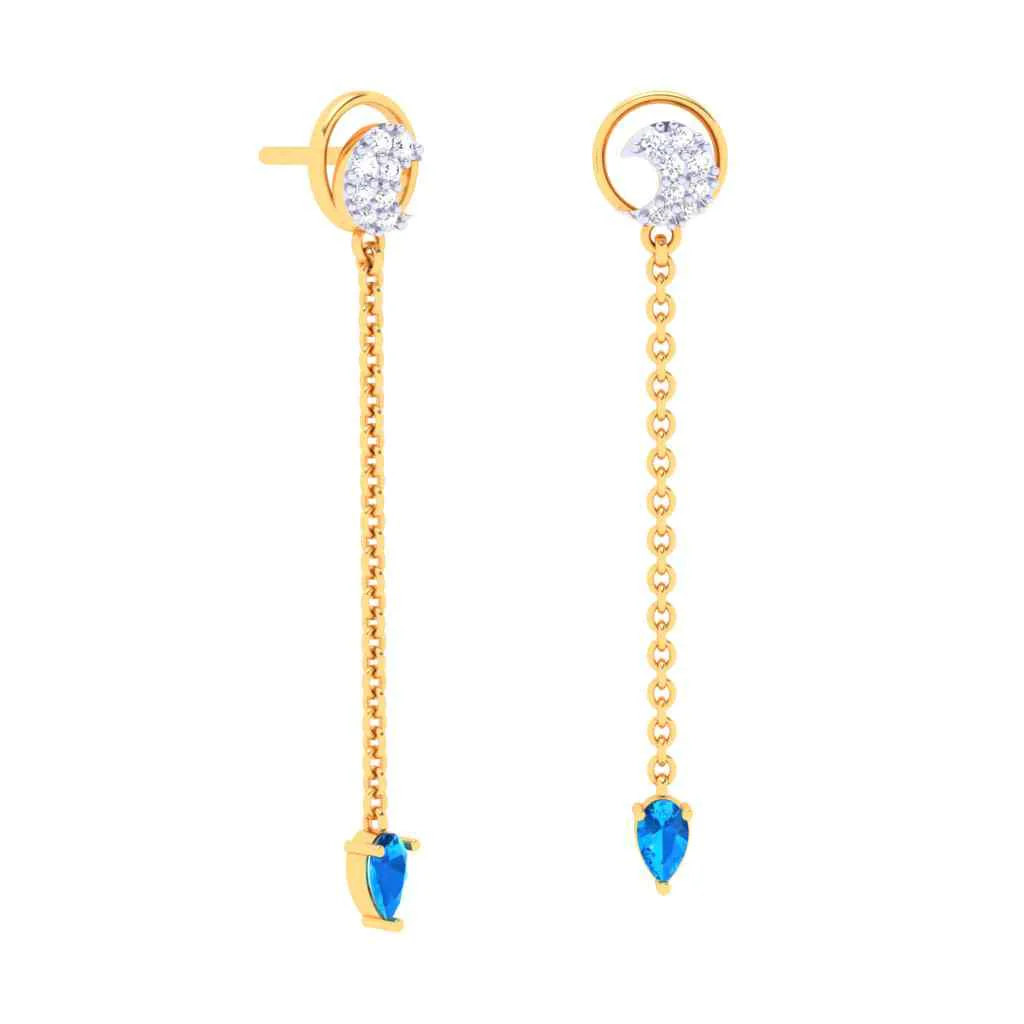 Gold Crescent-shaped Earrings From Goldlites Collection - Image 2