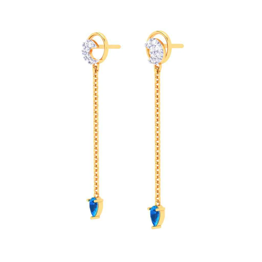 Gold Crescent-shaped Earrings From Goldlites Collection - Image 3
