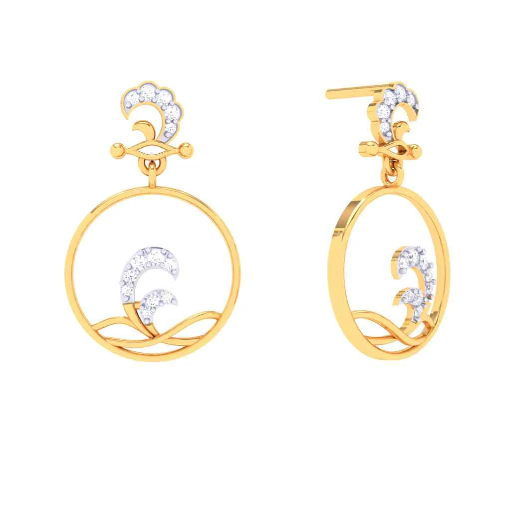 Gold Earrings With Hoop-like Shape From Goldlites Collection - Image 2