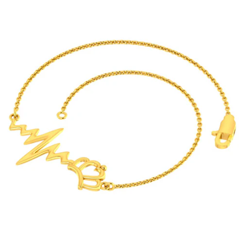 Gorgeous 18k Gold Bracelet With Stylish Heartbeat Design Online Exclusive Collection Pc Chandra - Image 2
