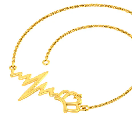 Gorgeous 18k Gold Bracelet With Stylish Heartbeat Design Online Exclusive Collection Pc Chandra - Image 3