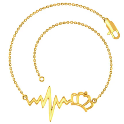 Gorgeous 18k Gold Bracelet With Stylish Heartbeat Design Online Exclusive Collection Pc Chandra - Image 4