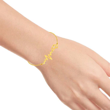 Gorgeous 18k Gold Bracelet With Stylish Heartbeat Design Online Exclusive Collection Pc Chandra - Image 5