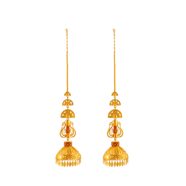 Gorgeous Regal 22k Gold Necklace Earrings Set For Bride - Image 4
