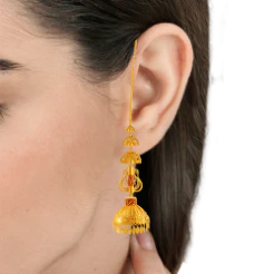 Gorgeous Regal 22k Gold Necklace Earrings Set For Bride - Image 5