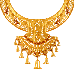 Gorgeous Regal 22k Gold Necklace Earrings Set For Bride - Image 7