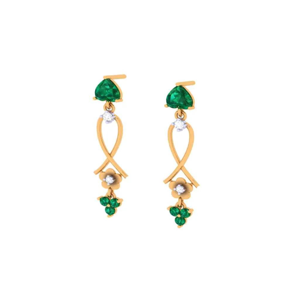 Green Dangler Earrings - Image 2