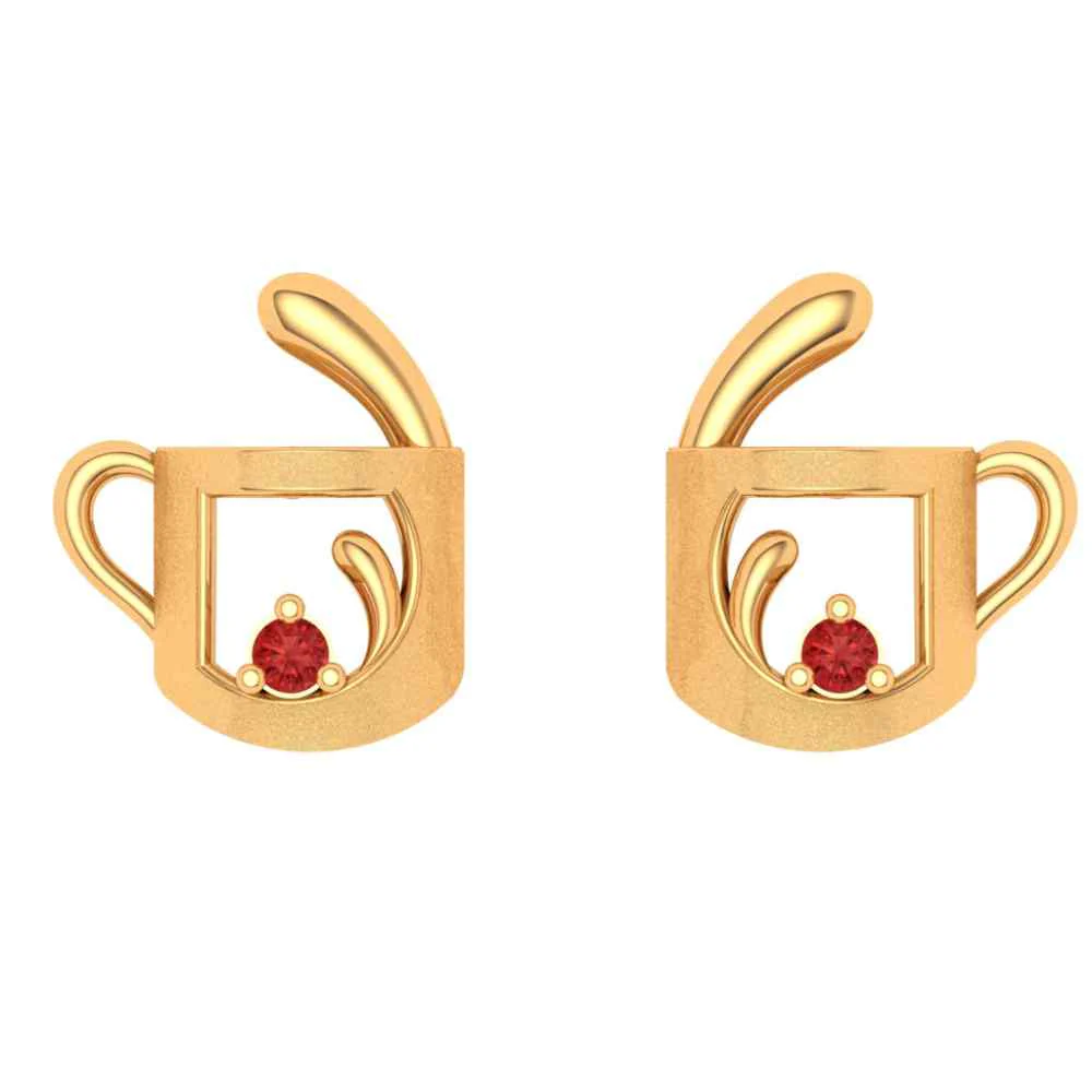 Growing Floral With 18k Gold Cup Earring