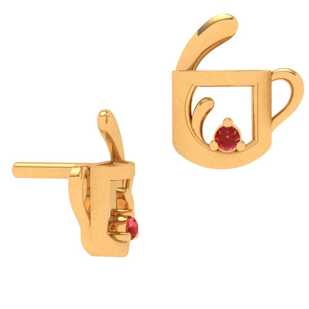 Growing Floral With 18k Gold Cup Earring - Image 4