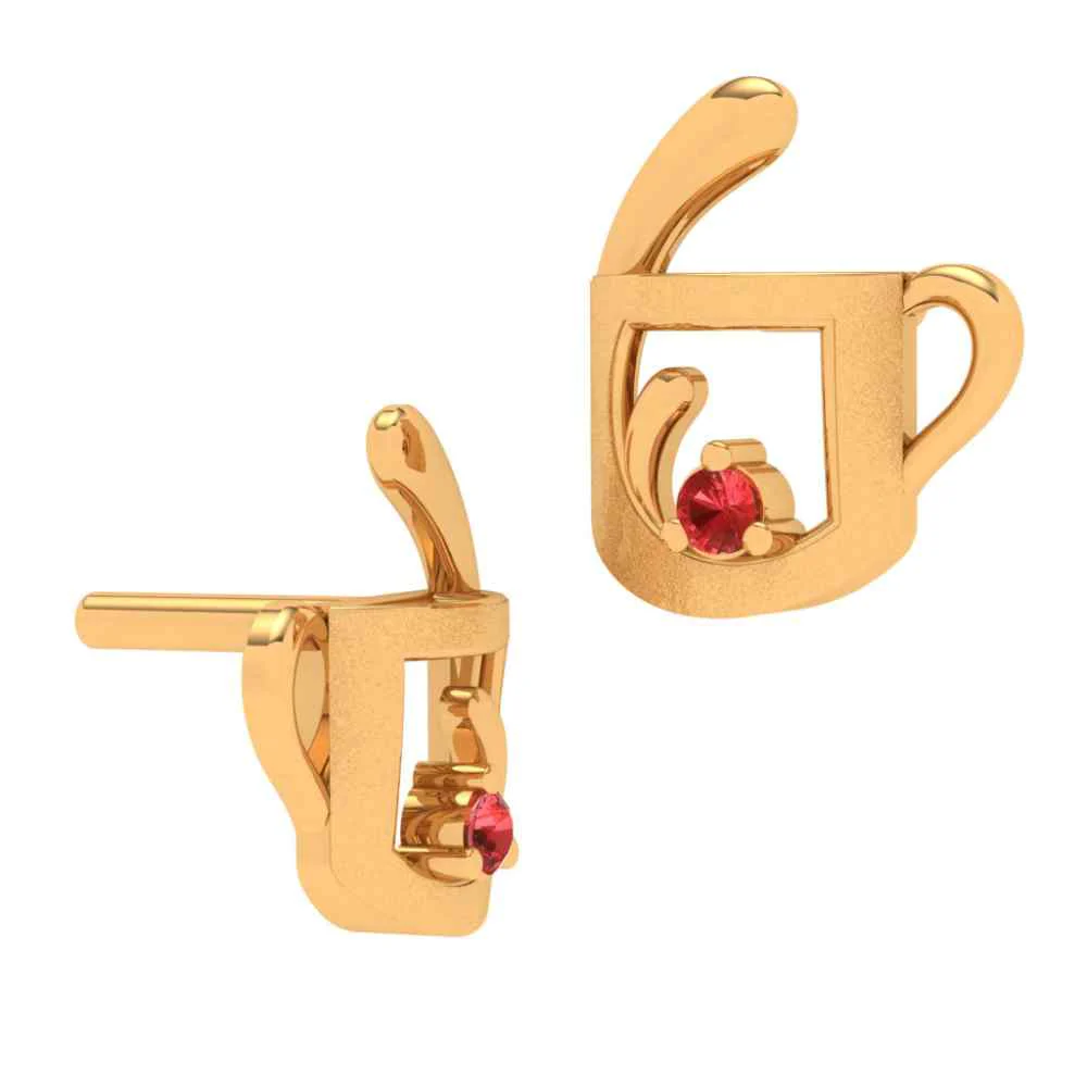 Growing Floral With 22k Gold Cup Earring - Image 5