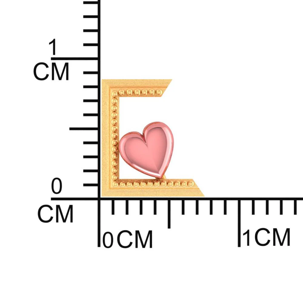 Hearts Cantered Half Square Style 22k Gold Earrings - Image 5