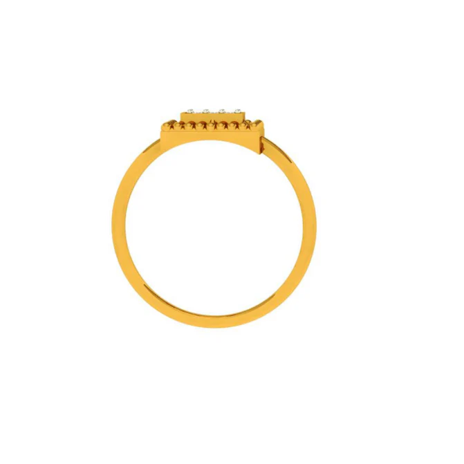 Impeccably Designed Diamond Studded Elegant & Intricate 14KT Gold Ring - Image 3
