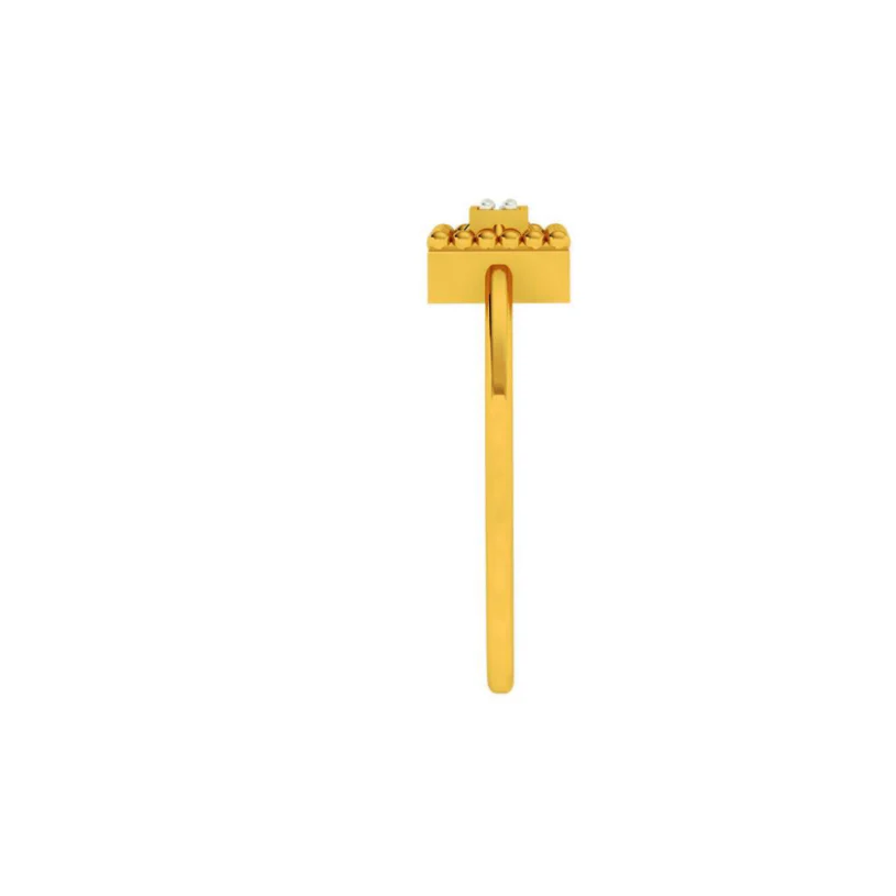 Impeccably Designed Diamond Studded Elegant & Intricate 14KT Gold Ring - Image 4