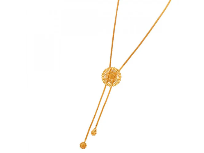 Imperial Floral 22k Gold Ethnic Necklace - Image 3
