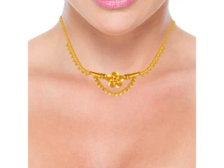 Intricate Designer 22k Gold Fine Jewellery Set With Floral Motif - Image 5