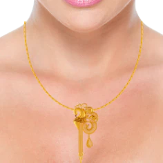 Intricately Designed 22k Peacock Gold Pendant With Meenakari & Jali Work - Image 3