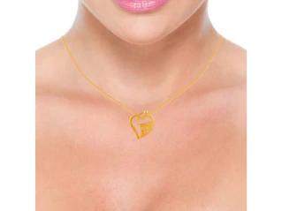Intricately Designed Heart Shaped 22k Gold Chain Pendant - Image 4