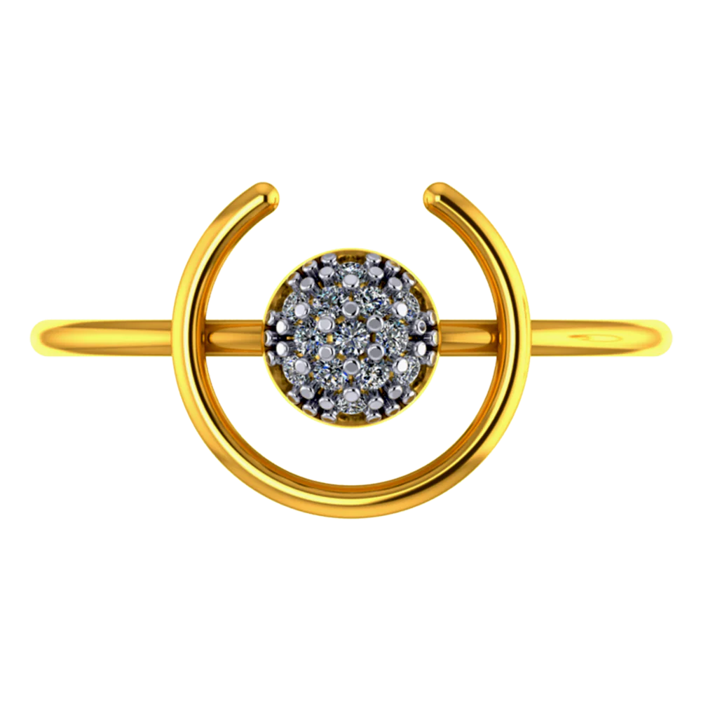 Intricately Detailed 18k Solitaire Ring With The Diamond Crowning On The Top