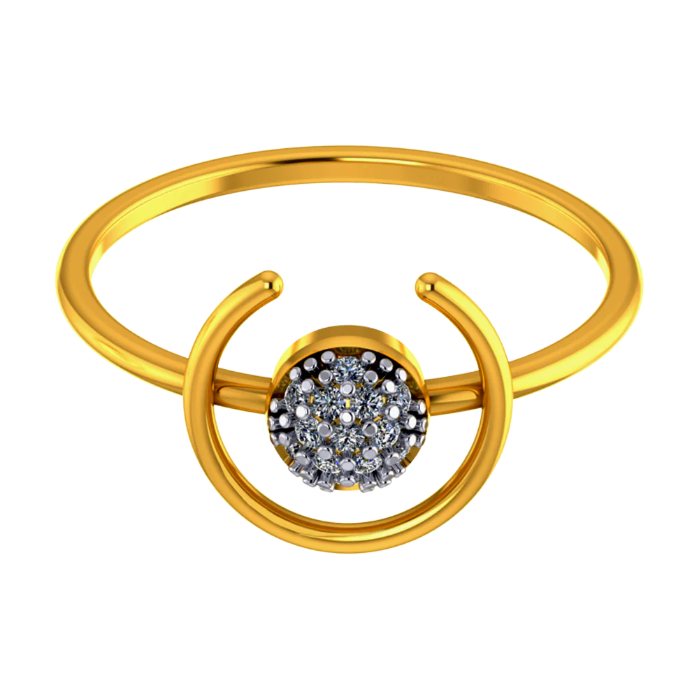 Intricately Detailed 18k Solitaire Ring With The Diamond Crowning On The Top - Image 3