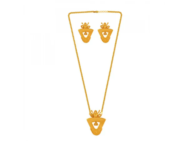 Inverted Triangle Shape 22k Gold Jewellery Set