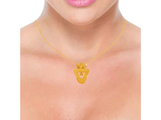 Inverted Triangle Shape 22k Gold Jewellery Set - Image 5