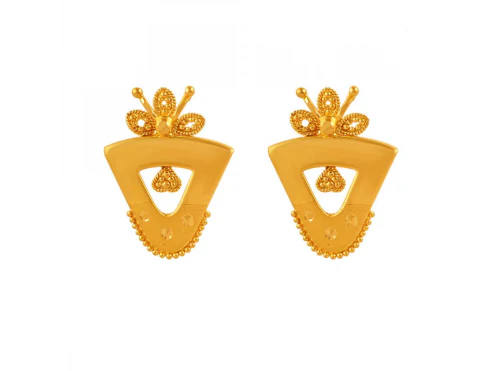 Inverted Triangle Shape 22k Gold Jewellery Set - Image 6