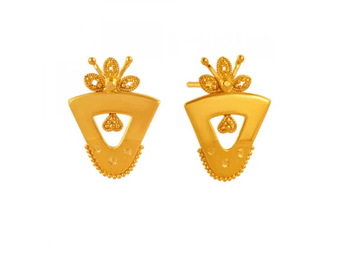 Inverted Triangle Shape 22k Gold Jewellery Set - Image 7