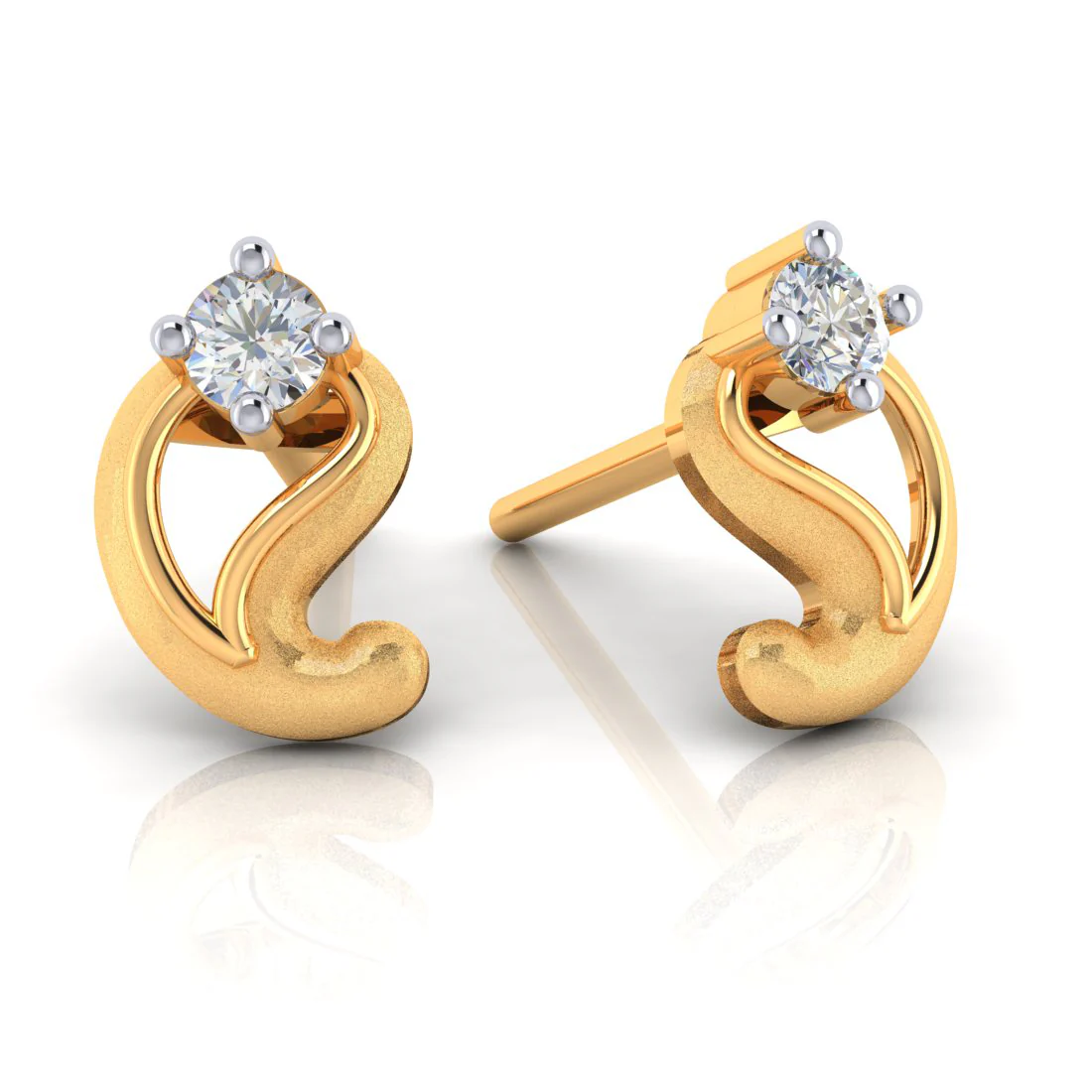 Kalka Designed 18k Diamond Gold Earrings - Image 3