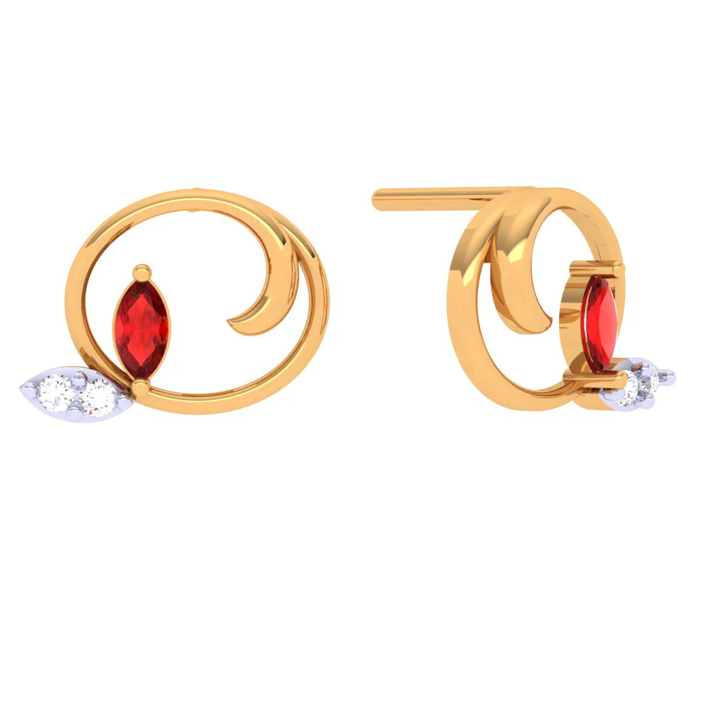 Leaf Diamond Earrings Top - Image 2