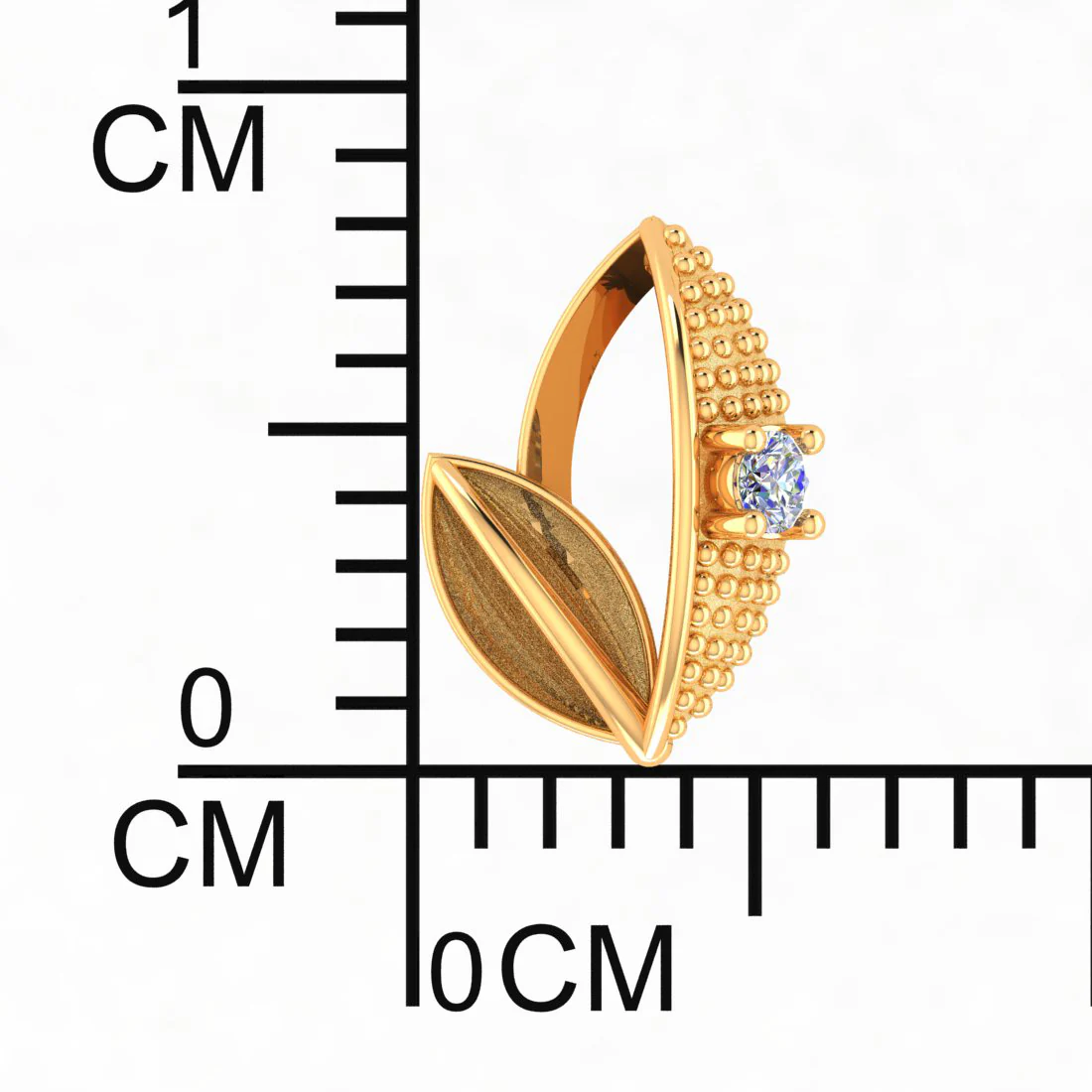 LeafAura 14KT (585) Yellow Gold and Certified Natural Diamond Stud Earrings - Image 4