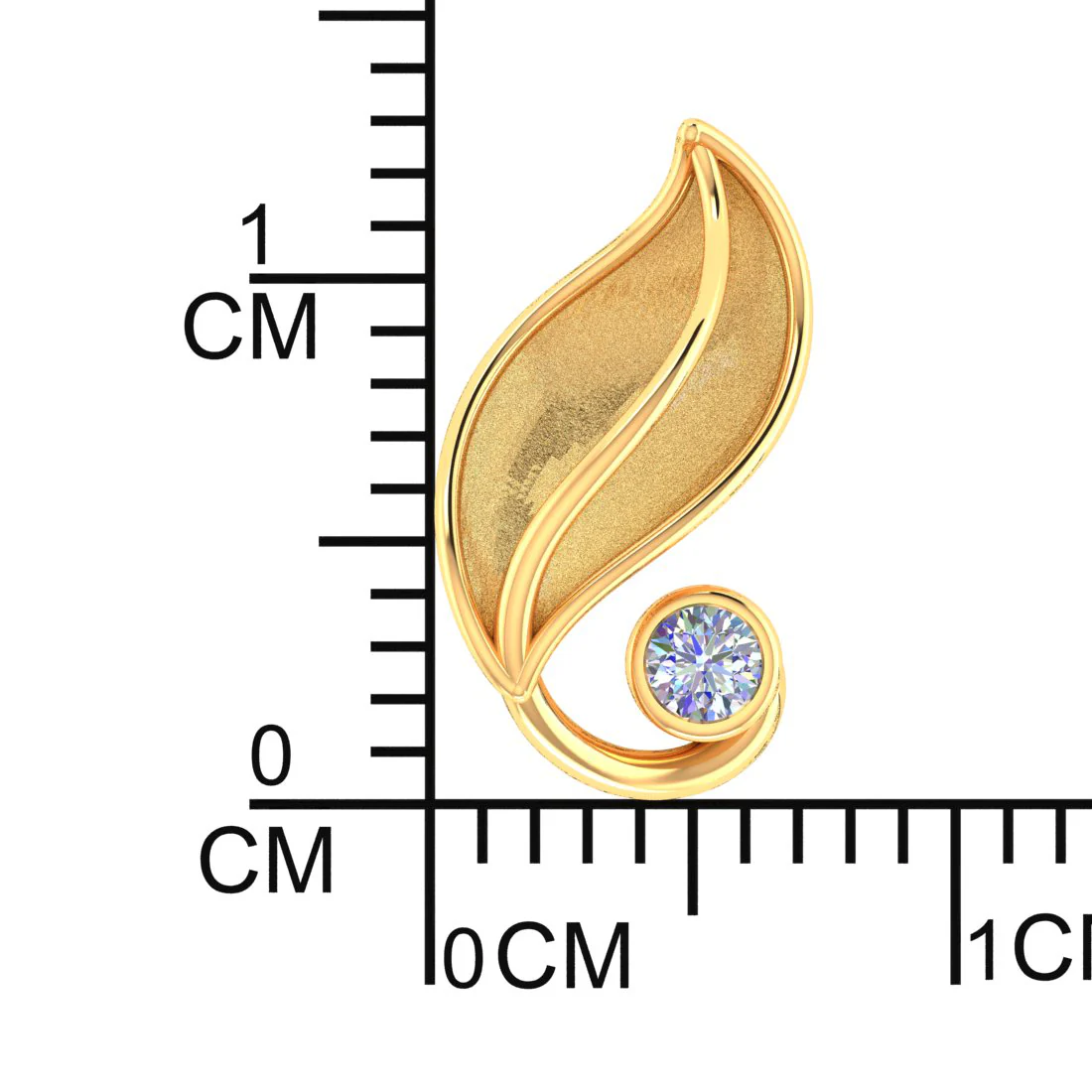 Leafora Glow 14KT (585) Yellow Gold and Certified Natural Diamond Stud Earrings - Image 4