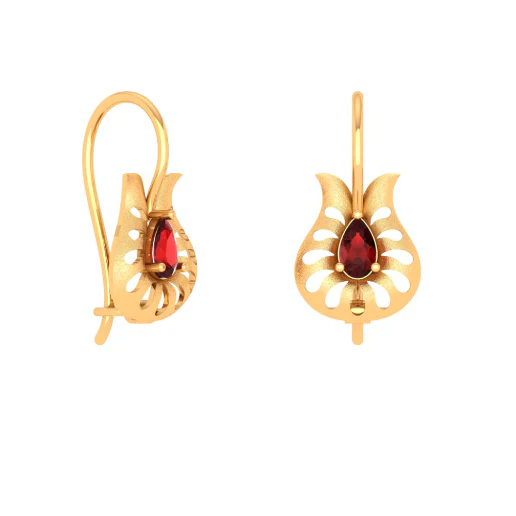 Leafy Affair Gold Earrings - Image 2