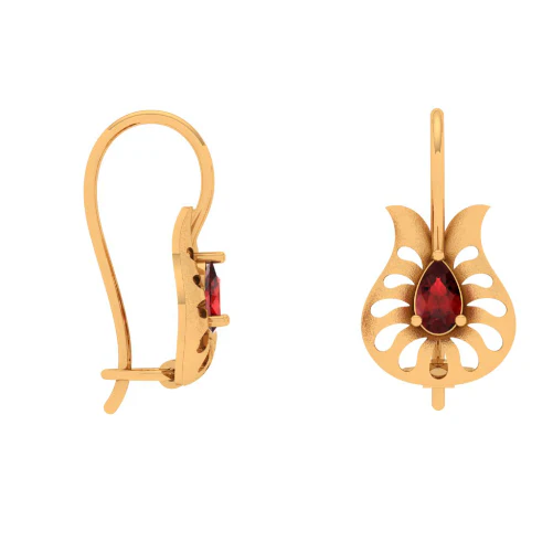 Leafy Affair Gold Earrings - Image 3