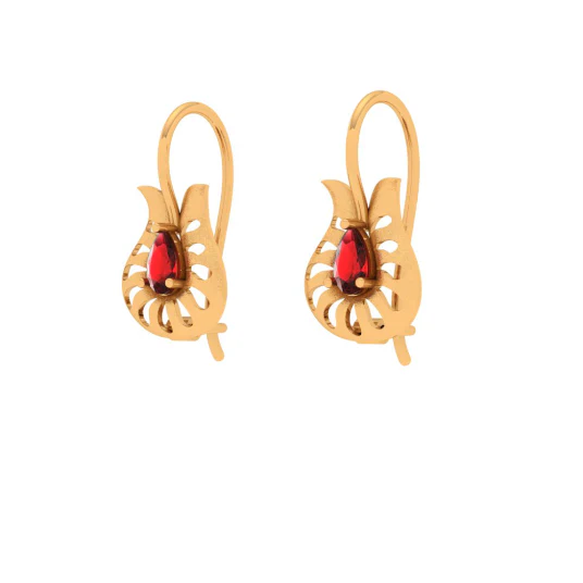 Leafy Affair Gold Earrings - Image 4