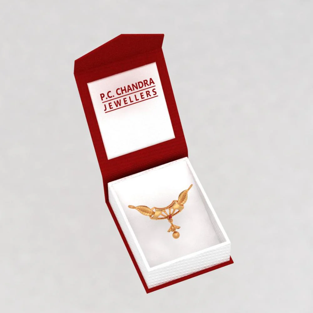 Leafy And Ball Drop 18k Gold Pendant - Image 6