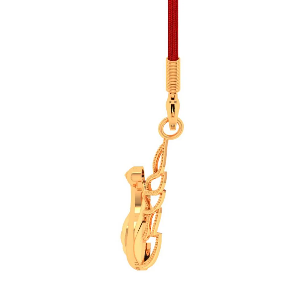 Leafy & Swan Designed 14k Gold Necklace - Image 3