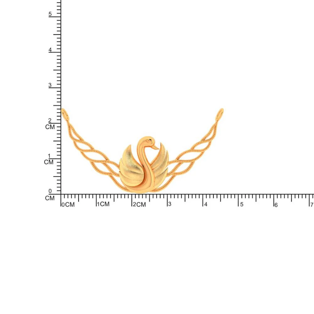 Leafy & Swan Designed 14k Gold Necklace - Image 5