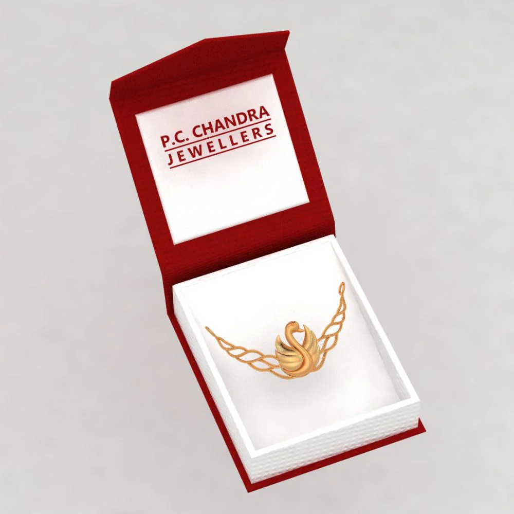 Leafy Swan Designed 18k Gold Necklace - Image 6