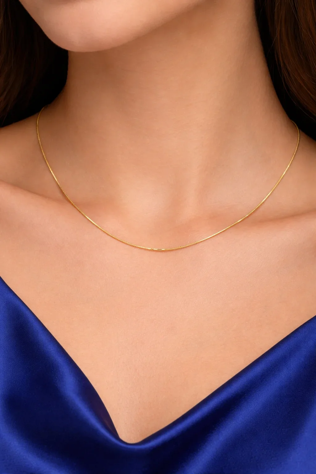 LiteLux Silken Curve 18KT BIS Hallmark Gold Chain for Women - Image 2