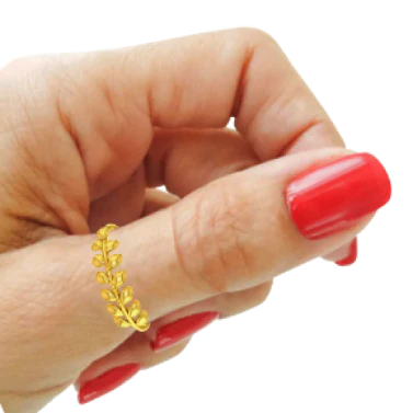 Lovely 14k Gold Thumb Ring With Alluring Leaf Branch Design From Pc Chandra - Image 5