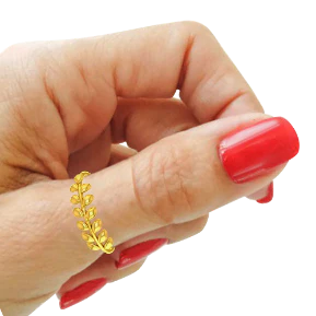 Lovely 14k Gold Thumb Ring With Alluring Leaf Branch Design From Pc Chandra - Image 6