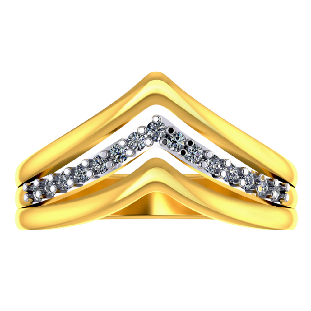 Lovely 14k Gold With Diamond Embellishment Thumb Ring From Diamond Collection Pc Chandra