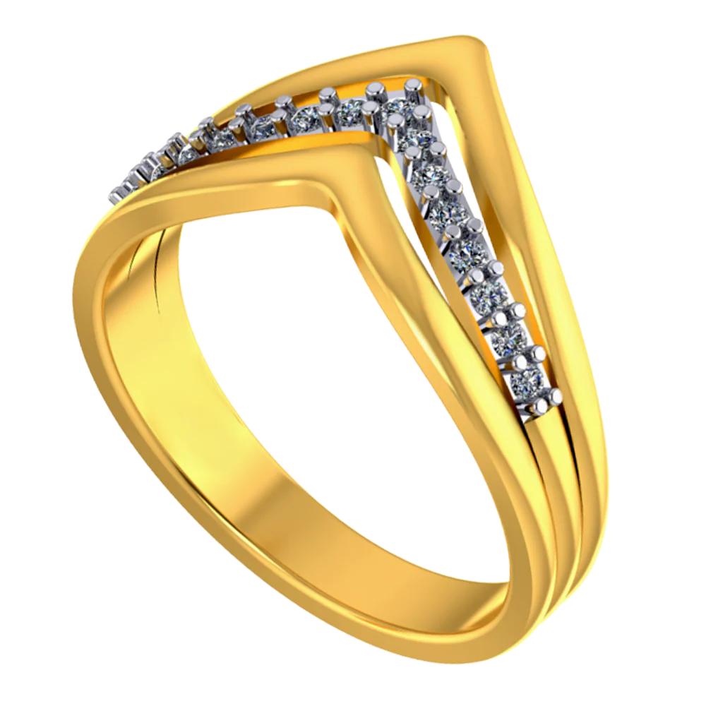 Lovely 14k Gold With Diamond Embellishment Thumb Ring From Diamond Collection Pc Chandra - Image 2